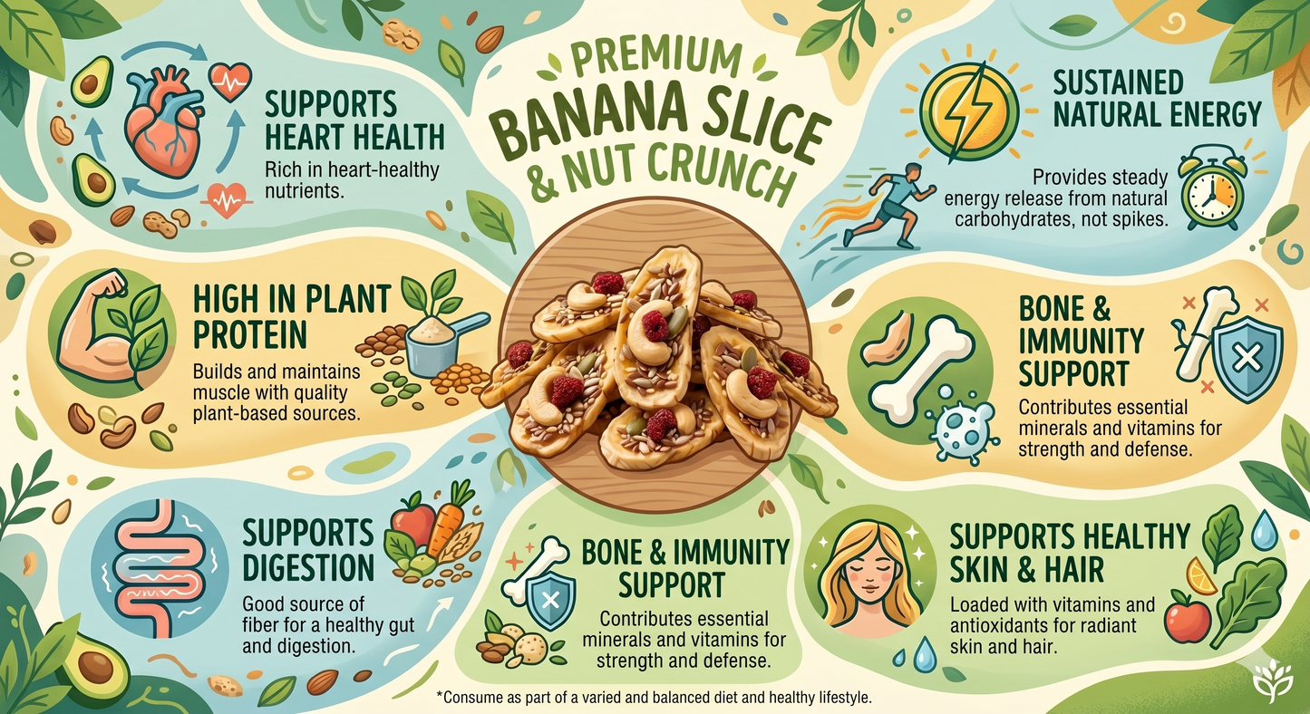 Premium Banana Seed Crunch, Slices Coated with Premium Seed Mix