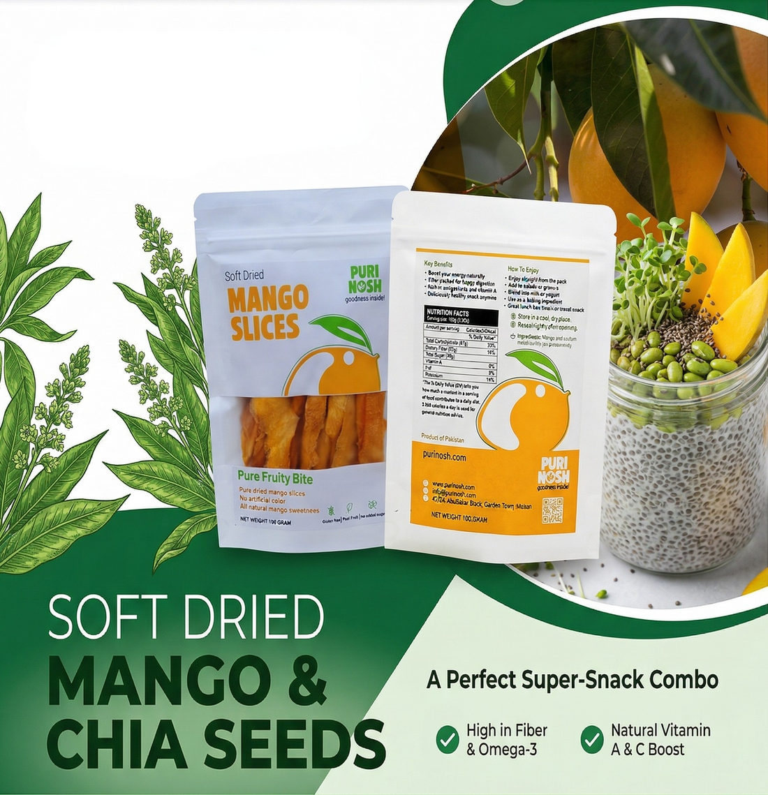 Healthy Snacks: Soft Dried Mango & Super Seeds  for Weekly Meal Planning