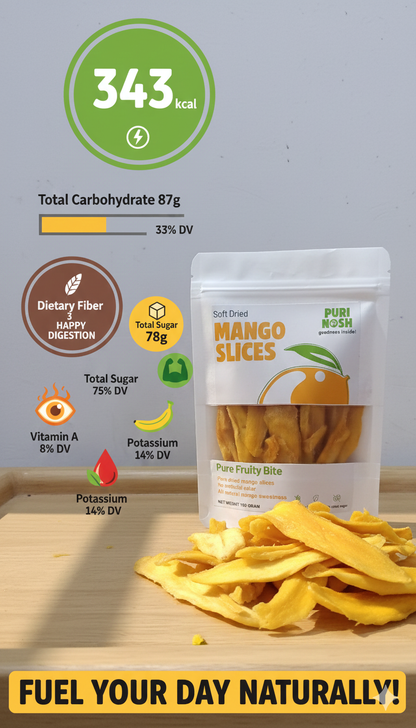 Naturally Sweet, Soft Dried Mango Slices