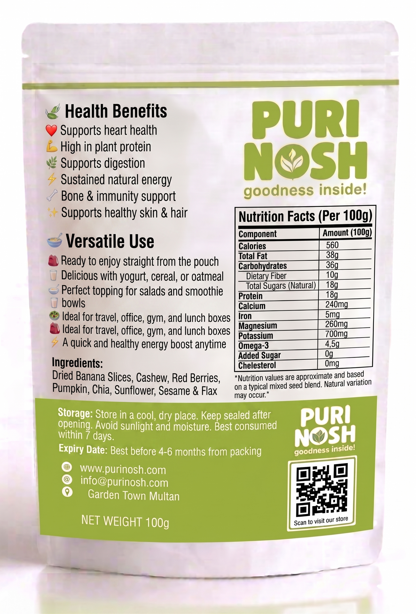 Premium Banana Seed Crunch, Slices Coated with Premium Seed Mix