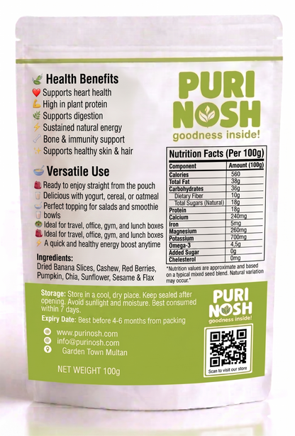 Premium Banana Seed Crunch, Slices Coated with Premium Seed Mix