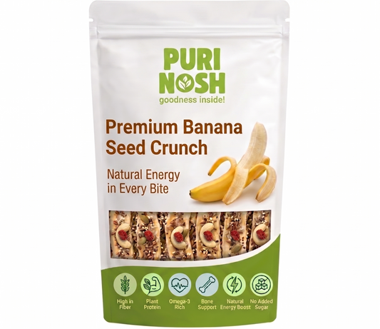 Premium Banana Seed Crunch, Slices Coated with Premium Seed Mix